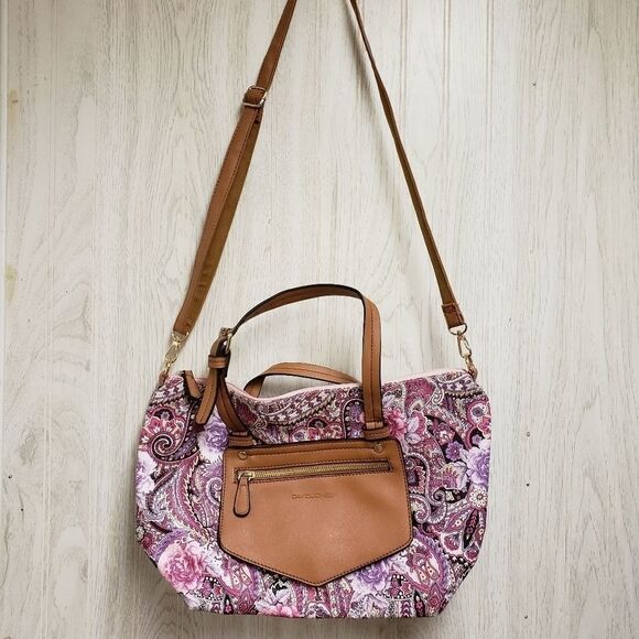 David Jones Paris Pink Purple Textured Purse - Picture 1 of 6